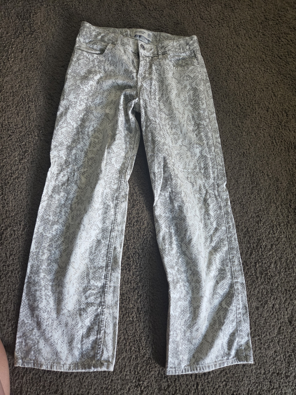 Abercrombie Kids Girls Wide Leg Jeans White & Gray Like New